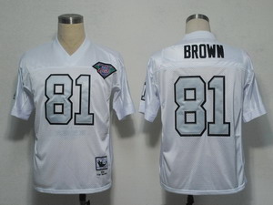 NFL Jerseys Oakland Raiders 81 T.Brown Throwback white jerseys