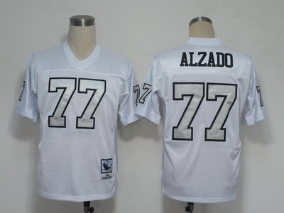 NFL Jerseys Oakland Raiders 77 Lyle Alzado White throwback jerseys(Silver Number)