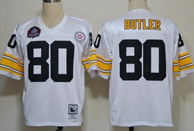 Pittsburgh Steelers 80 Jack Butler White Hall of Fame Throwback Jerseys