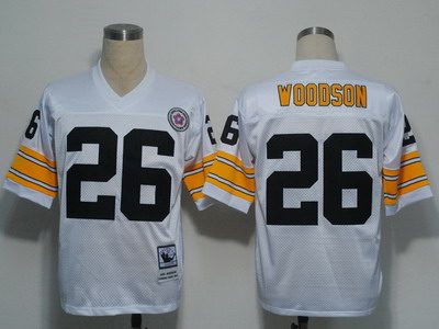 nfl pittsburgh steelers 26 woodson throwback white