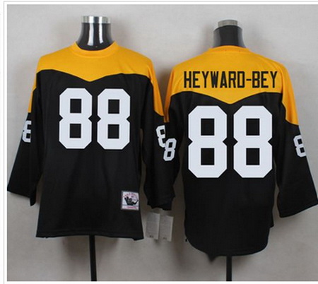 Mitchell&Ness 1967 Pittsburgh Steelers 88 Darrius Heyward Bey Black Yelllow Throwback Mens Stitched