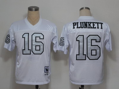 NFL Jerseys Oakland Raiders 16 Jim Plunkett White throwback(Silver Number)