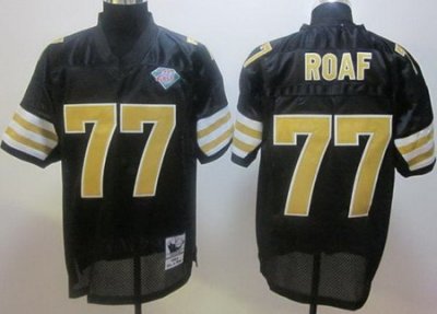 New Orleans Saints 77 Willie Roaf Black Throwback Jerseys