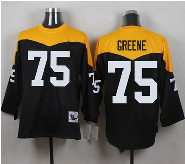 Mitchell And Ness 1967 Pittsburgh Steelers 75 Joe Greene Black Yelllow Throwback Men 27s Stitched N