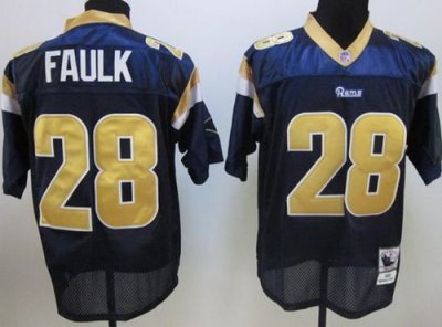 NFL St.Louis Rams 28 Marshall Faulk DK Blue Jerseys throwback