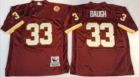 Mitchell&Ness Redskins 33 Sammy Baugh Red Throwback Stitched NFL Jersey