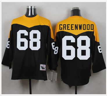 Mitchell And Ness 1967 Pittsburgh Steelers 68 L C Greenwood Black Yelllow Throwback Men 27s Stitche