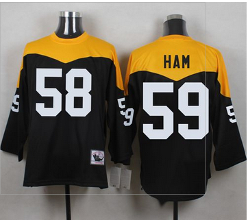 Mitchell And Ness 1967 Pittsburgh Steelers 59 Jack Ham Black Yelllow Throwback Men 27s Stitched NFL