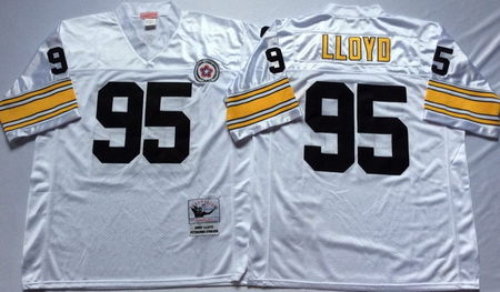 Steelers 95 Greg Lloyd White Throwback Jersey