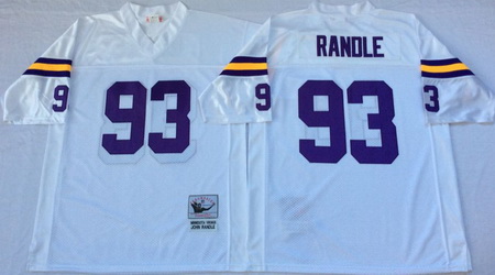 Vikings 93 John Randle White Throwback Jersey