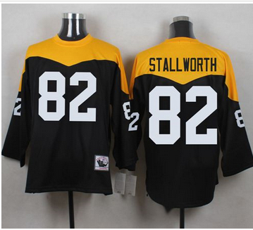 Mitchell And Ness 1967 Pittsburgh Steelers 82 John Stallworth Black Yelllow Throwback Men 27s Stitc