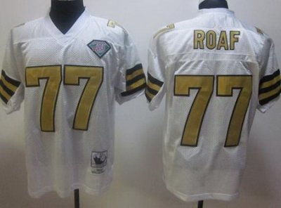 New Orleans Saints 77 Willie Roaf White Throwback Jerseys