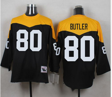 Mitchell And Ness 1967 Pittsburgh Steelers 80 Jack Butler Black Yelllow Throwback Men 27s Stitched