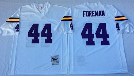 Vikings 44 Chuck Foreman White Throwback Jersey