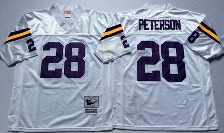 Vikings 28 Adrian Peterson White Throwback Jersey