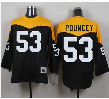 Mitchell And Ness 1967 Pittsburgh Steelers 53 Maurkice Pouncey Black Yelllow Throwback Men 27s Stit