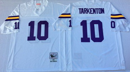 Mitchell&Ness Vikings 10 Fran Tarkenton White Throwback Stitched NFL Jersey