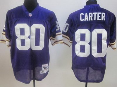 Minnesota Vikings 80 Cris Carter Purple Throwback Jerseys