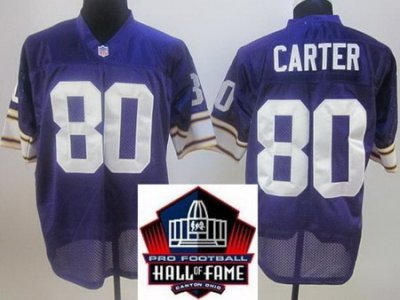 2012 Hall of Fame Minnesota Vikings 80 Cris Carter Purple Throwback Jerseys