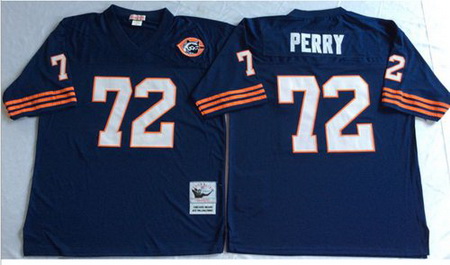 Mitchell&Ness Bears 72 William Perry Blue Big No Throwback Stitched NFL Jersey