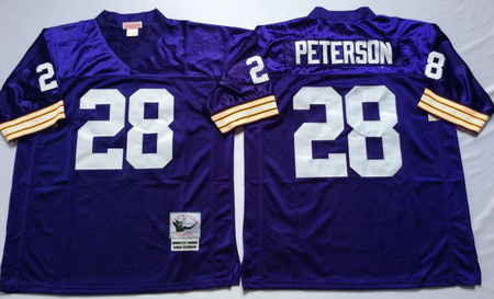 Vikings 28 Adrian Peterson Purple Throwback Jersey