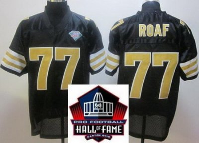 2012 Hall of Fame New Orleans Saints 77 Willie Roaf Black Throwback Jerseys