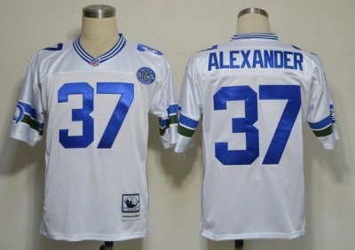 Seattle Seahawks 37 Shaun Alexander White Throwback NFL Jerseys