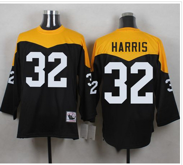 Mitchell And Ness 1967 Pittsburgh Steelers 32 Franco Harris Black Yelllow Throwback Men 27s Stitche