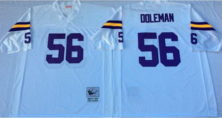 Mitchell&Ness Vikings 56 Chris Doleman White Throwback Stitched NFL Jersey