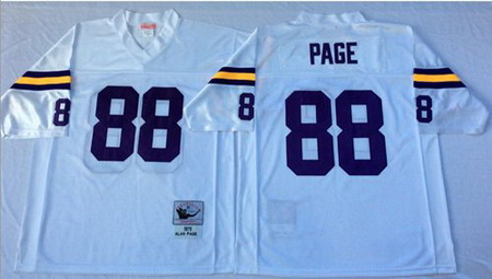 Mitchell&Ness Vikings 88 Alan Page White Throwback Stitched NFL Jersey