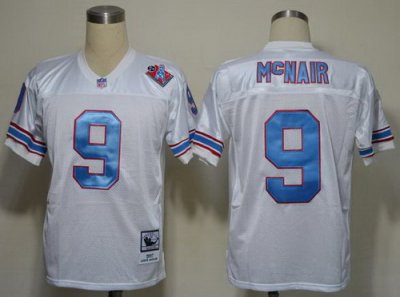 Tennessee Titans 9 Steve McNair White Throwback NFL Jerseys