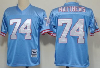 Tennessee Titans 74 Bruce Matthews Blue Throwback NFL Jerseys