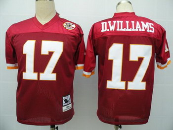 Washington Redskins 17 D.Williams Red Jerseys Throwback