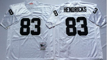 Mitchell&Ness Raiders 83 Ted Hendricks White Throwback Stitched NFL Jersey