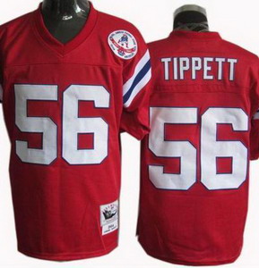 New England Patriots 1984 MitchellandNess 56 ANDRE TIPPETT Red Jersey