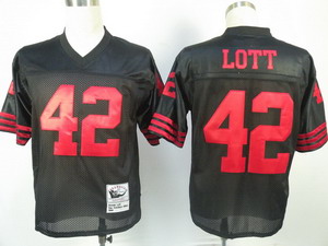 San Francisco 49ers 42 Lott Throwback Black Jerseys (1)