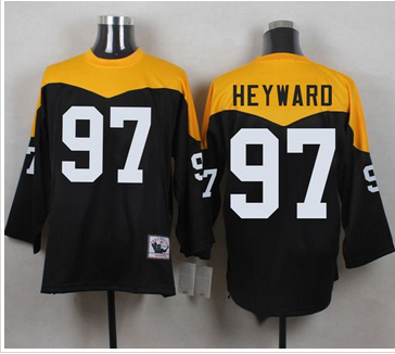 Mitchell And Ness 1967 Pittsburgh Steelers 97 Cameron Heyward Black Yelllow Throwback Men 27s Stitc