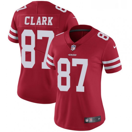 Womens Nike San Francisco 49ers 87 Dwight Clark Red Team Color Vapor Untouchable Limited Player NFL 