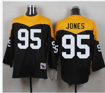 Mitchell And Ness 1967 Pittsburgh Steelers 95 Jarvis Jones Black Yelllow Throwback Men 27s Stitched