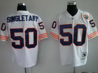 Jerseys Chicago Bears 50 Singletary white throwback Jerseys