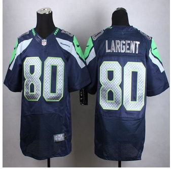 New Seattle Seahawks #80 Steve Largent Steel Blue Team Color Men Stitched NFL Elite jersey