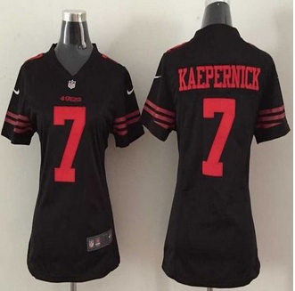 Women New 49ers #7 Colin Kaepernick Black Alternate Stitched NFL Elite Jersey