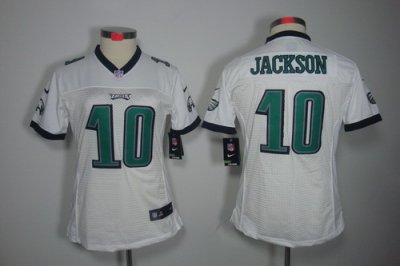 Women Nike Philadelphia Eagles #10 Jackson White Color Limited Jerseys