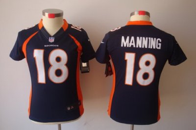 Nike Women Denver Broncos #18 Manning Blue Color[NIKE LIMITED Jersey]