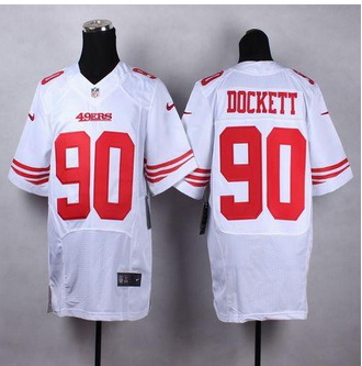 New San Francisco 49ers #90 Darnell Dockett White Men Stitched NFL Elite Jersey