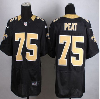 New New Orleans Saints #75 Andrus Peat Black Team Color Men Stitched NFL Elite Jersey