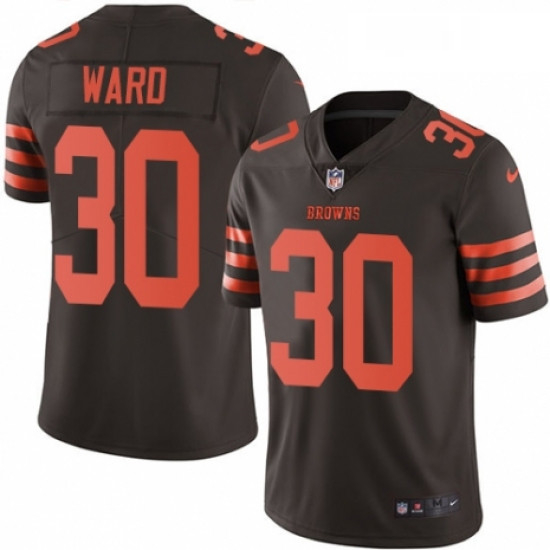 Mens Nike Cleveland Browns 30 Denzel Ward Limited Brown Rush Vapor Untouchable NFL Jersey