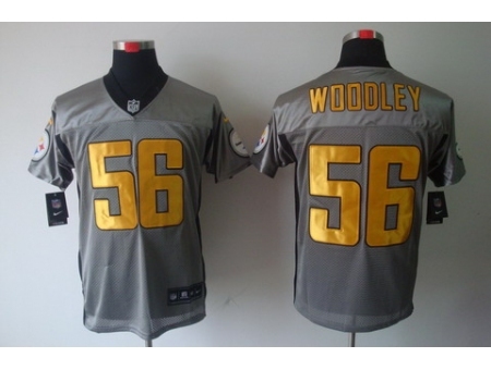 Nike Pittsburgh Steelers 56 Lamarr Woodley Grey Elite Shadow NFL Jersey