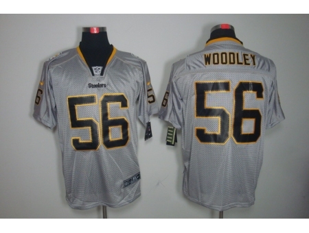 Nike Pittsburgh Steelers 56 Lamarr Woodley Grey Elite Lights Out NFL Jersey