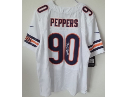 Nike Chicago Bears 90 Julius Peppers White Elite Signed NFL Jersey